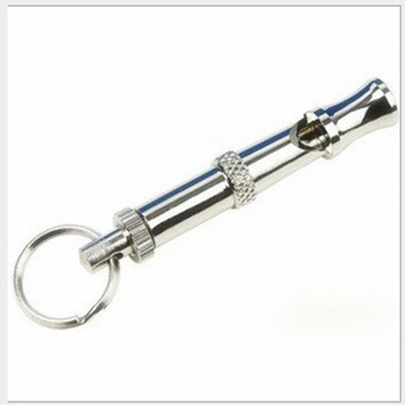 KFX-7929917 Silver Brass Dog Training Whistle with Durable Nickel Plating - 6.5CM Total Length