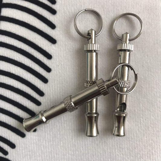 KFX-7929917 Silver Brass Dog Training Whistle with Durable Nickel Plating - 6.5CM Total Length