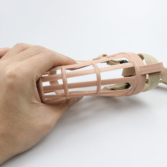 KFX-7973053 Breathable Anti-Bite and Anti-Barking Soft Plastic Dog Mouth Cover in Solid Colors