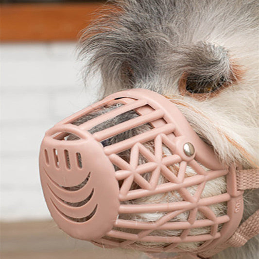 KFX-7973053 Breathable Anti-Bite and Anti-Barking Soft Plastic Dog Mouth Cover in Solid Colors