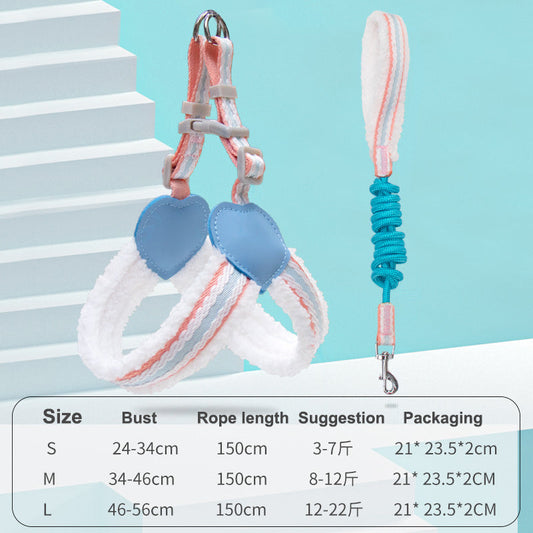 KFX-7980605 Summer Breathable Dog Chest Vest Leash for Small and Medium Dogs