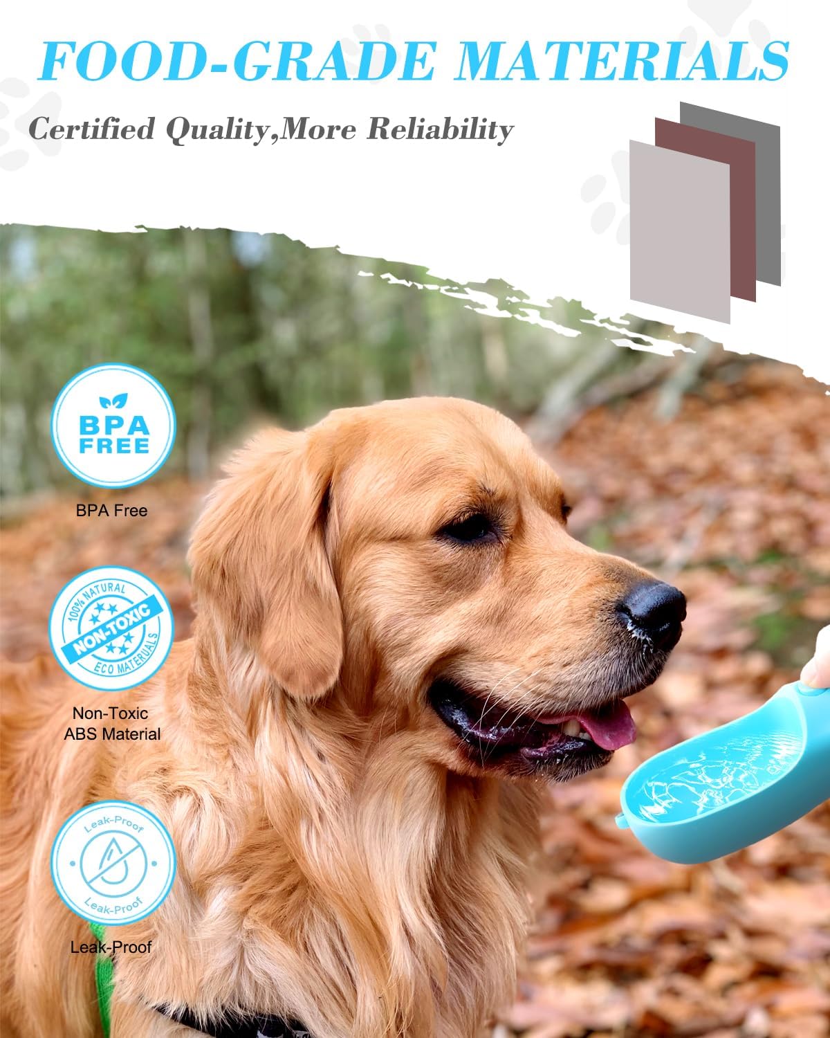 KFX-7986365 Portable Dog Water Bowl and Food Container Dispenser for Pets on the Go