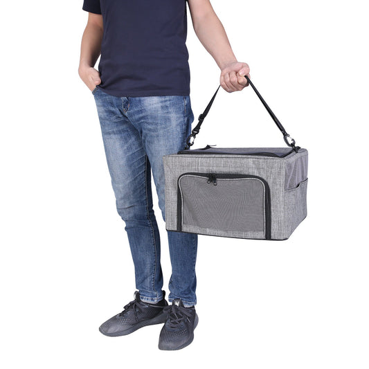 KFX-8035389 Breathable Foldable Portable One-Shoulder Pet Carry Bag in Gray