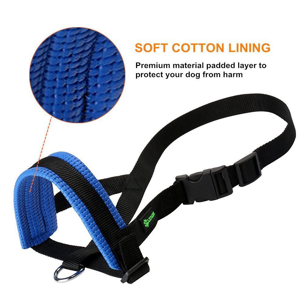 KFX-8038589 Breathable Nylon Dog Muzzle Set for Training and Bark Control, Adjustable with Stripes