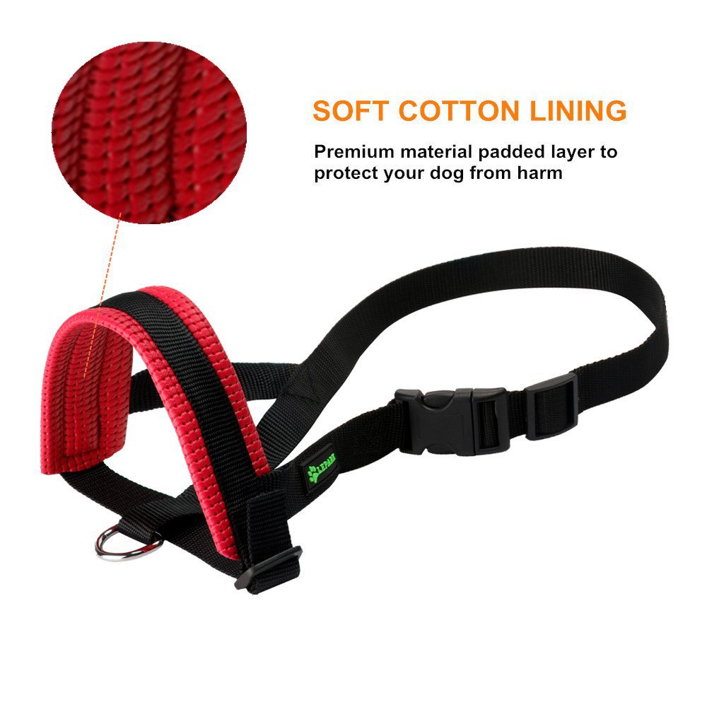 KFX-8038589 Breathable Nylon Dog Muzzle Set for Training and Bark Control, Adjustable with Stripes