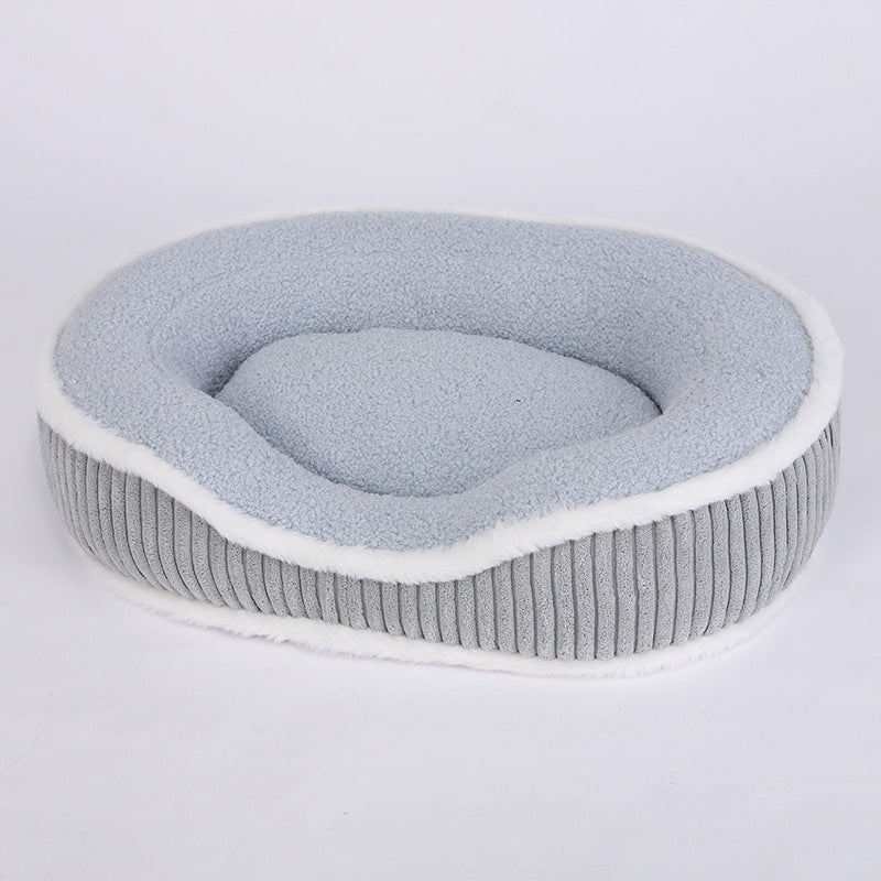 KFX-8052285 Cozy Plush Pet Bed for Autumn-Winter - Soft, Comfortable, Detachable, Thick Cushion for Pets