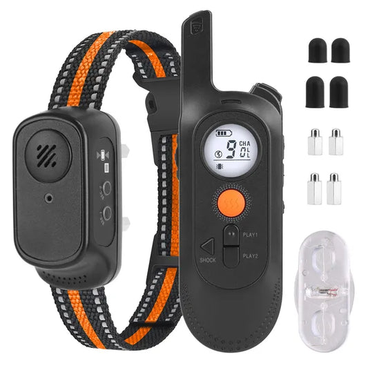 KFX-8055869 Rechargeable Dog Training Collar with Beep, Vibration, and Shock Modes - IP65 Waterproof, 984FT Range, 3 Channels, Safety Keypad Lock