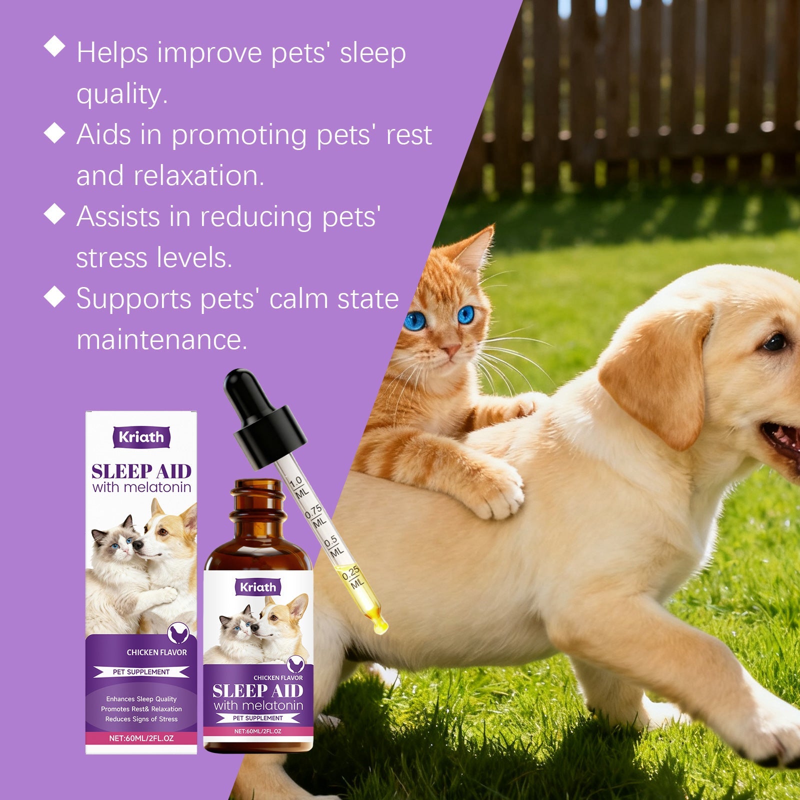 KFX-8056253 Gentle Care Drops for Cats and Dogs - Nourishing and Soothing Daily Support