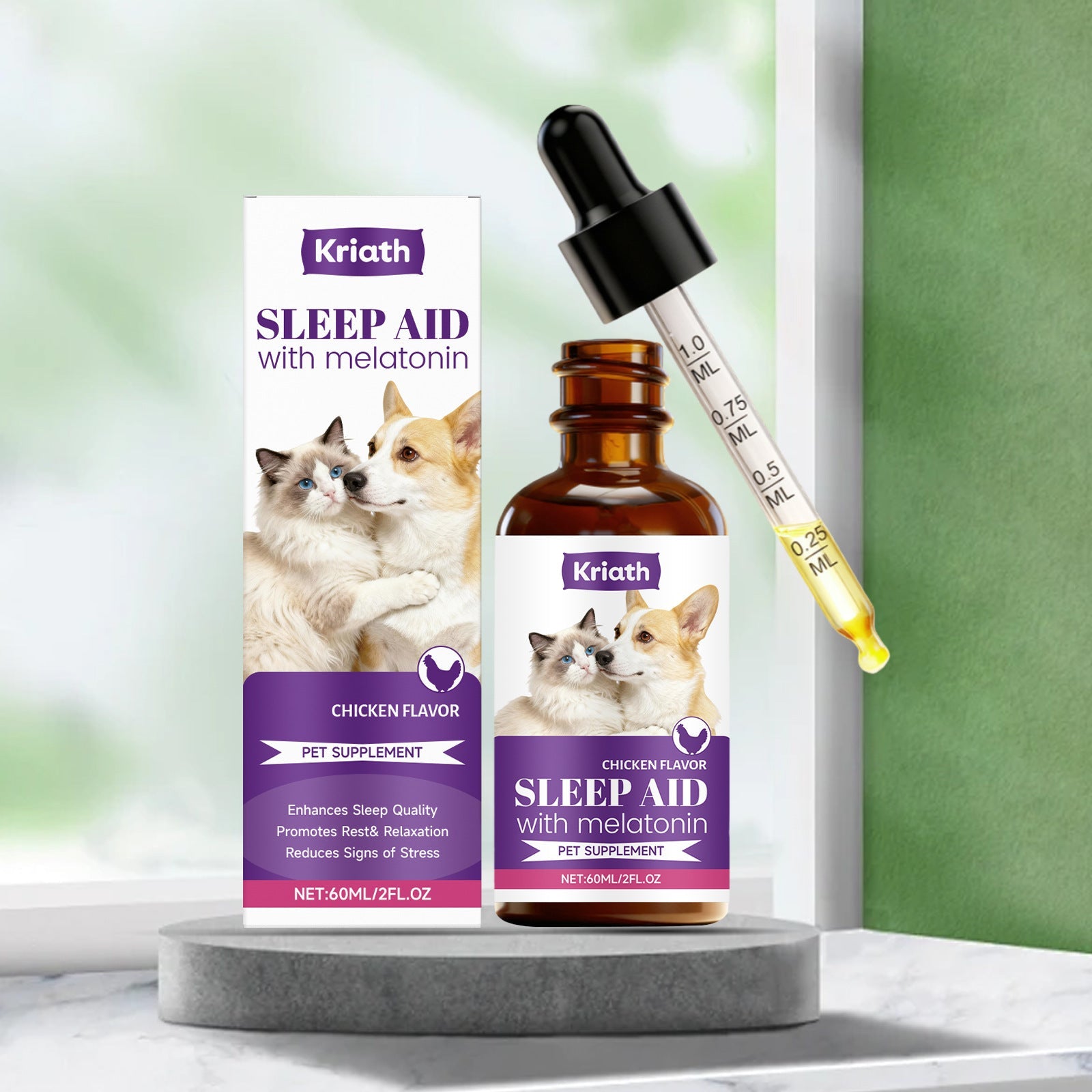 KFX-8056253 Gentle Care Drops for Cats and Dogs - Nourishing and Soothing Daily Support