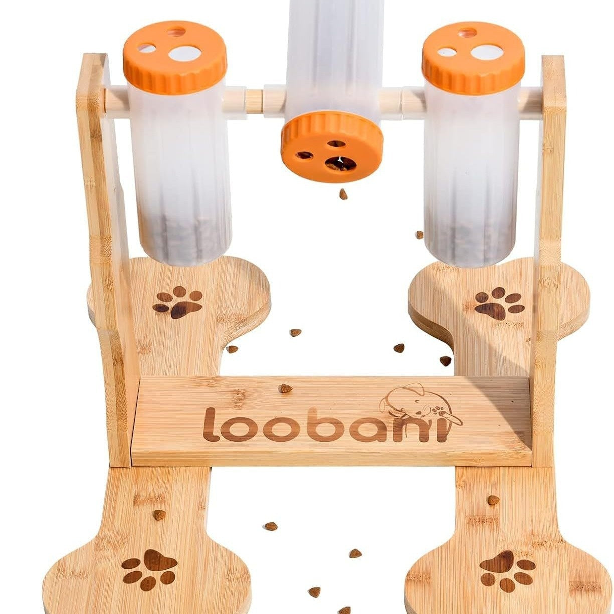 KFX-8060989 Interactive Wooden Dog Puzzle Toy - Snack Dispenser Feeder for Pets