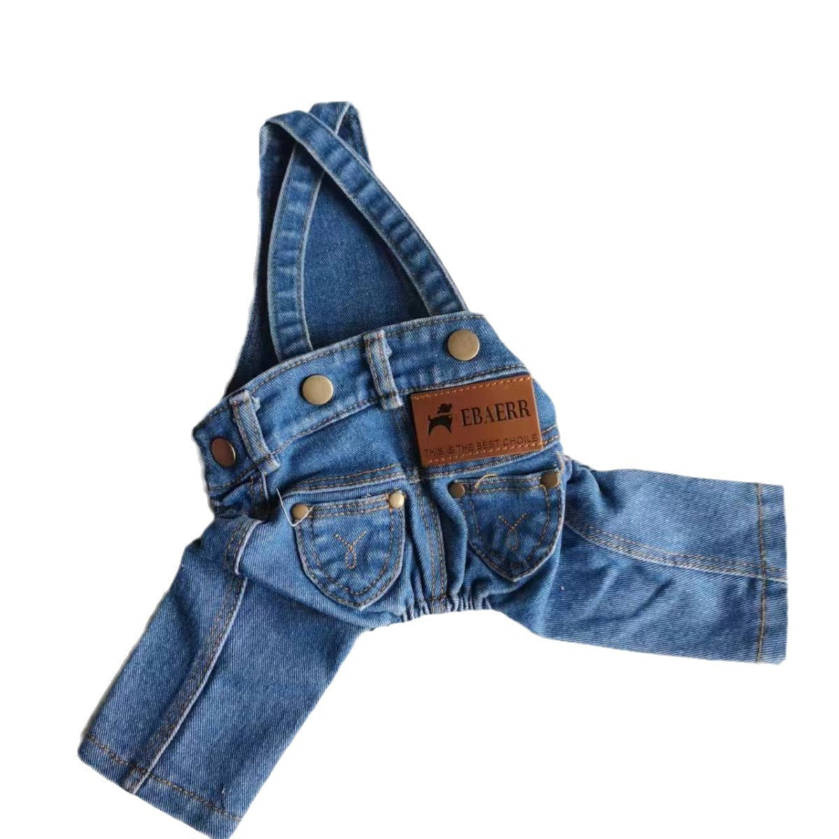 KFX-8078909 Light Blue and Dark Blue Denim Pet Suspender Pants for Dogs