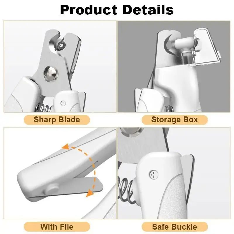 KFX-8081213 Rechargeable Pet Nail Clippers with LED Light for Safe and Precise Trimming of Dogs and Cats