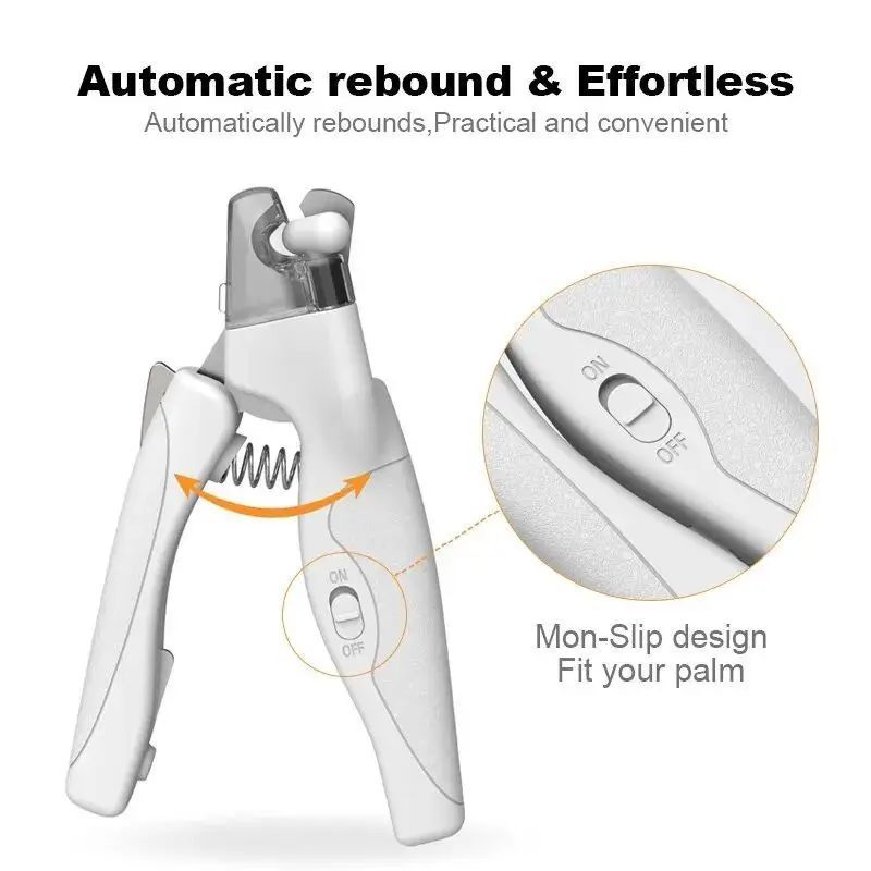 KFX-8081213 Rechargeable Pet Nail Clippers with LED Light for Safe and Precise Trimming of Dogs and Cats