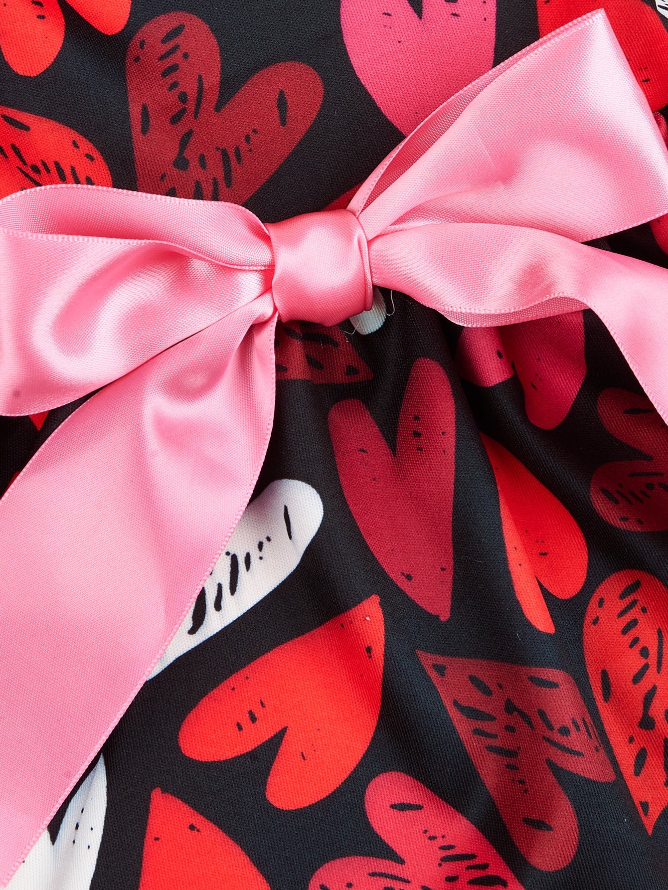 KFX-8096317 Love-Themed Full Printed Dress for Dogs and Cats in White and Black