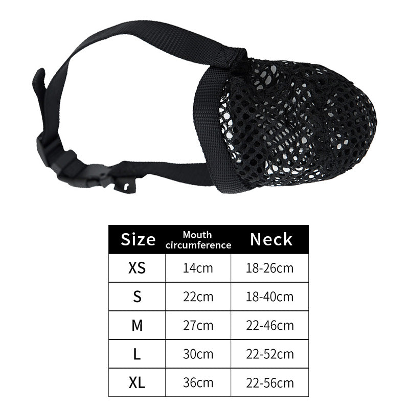 KFX-8104125 Breathable Mesh Muzzle for Small and Large Dogs - Comfortable Anti-Biting Design