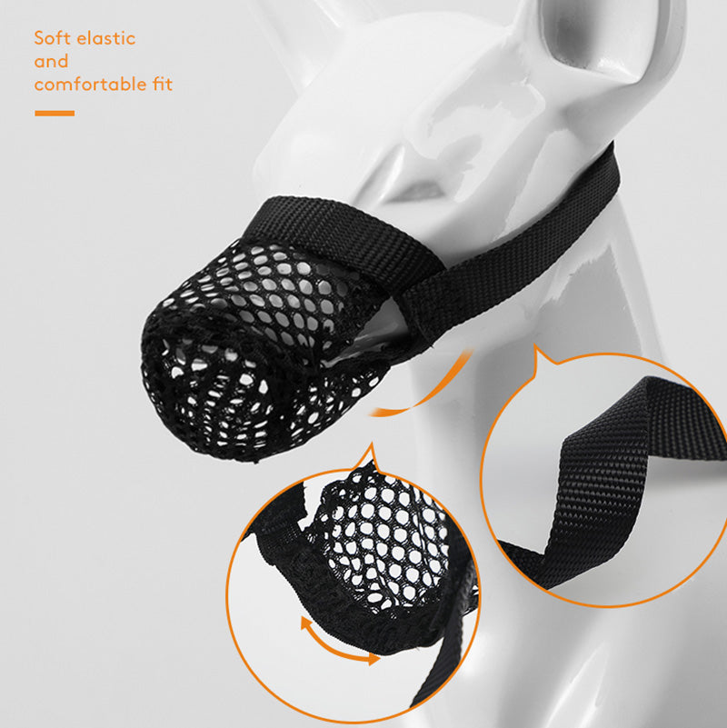 KFX-8104125 Breathable Mesh Muzzle for Small and Large Dogs - Comfortable Anti-Biting Design