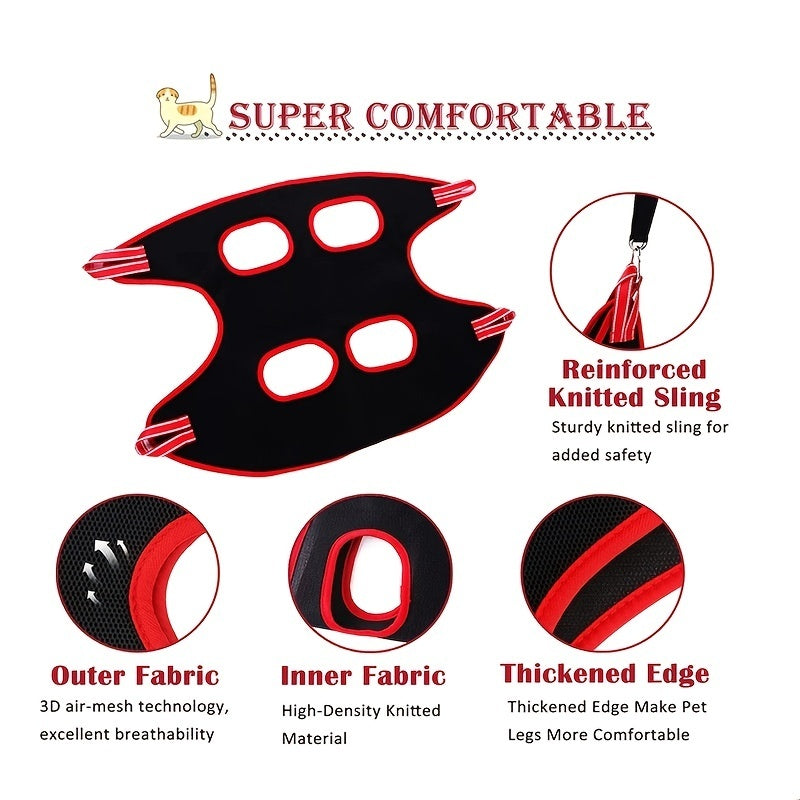 KFX-8148413 Pet Grooming Hammock for Cats and Dogs - Nail Trimming Restraint Bag for Bathing and Grooming