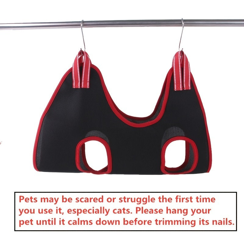 KFX-8148413 Pet Grooming Hammock for Cats and Dogs - Nail Trimming Restraint Bag for Bathing and Grooming