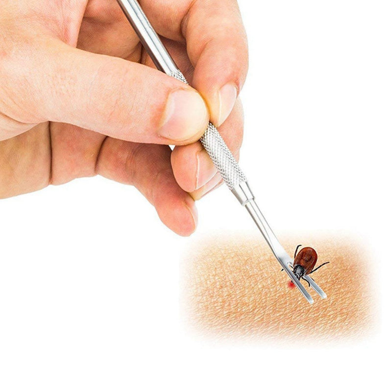 KFX-8179517 Stainless Steel Pet Deworming Tool with Double Head Clip and Tick Fork