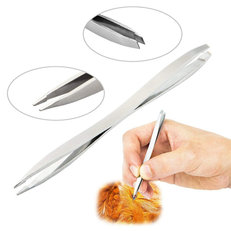 KFX-8179517 Stainless Steel Pet Deworming Tool with Double Head Clip and Tick Fork