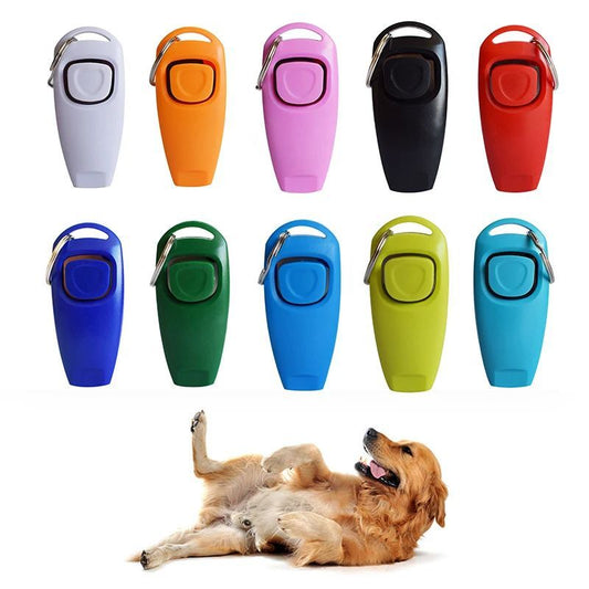 KFX-8186941 Dog Training Clicker with Whistle and Key Ring - Durable, Shock-Resistant Design for Effective Pet Training