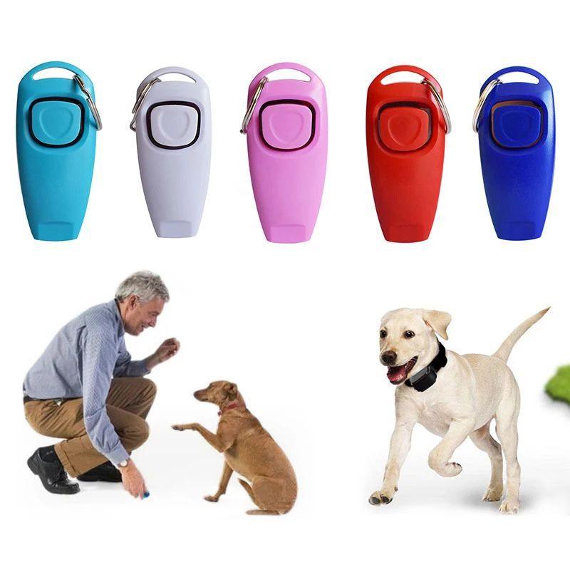 KFX-8186941 Dog Training Clicker with Whistle and Key Ring - Durable, Shock-Resistant Design for Effective Pet Training