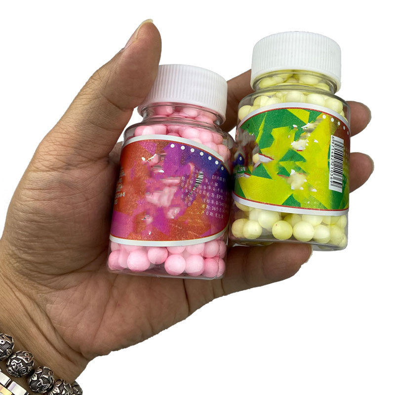 KFX-8187325 Floating Foam Bait for Carp Fishing - Yellow Fruit Sweet & Pink Aroma, 4-9mm Granular Size