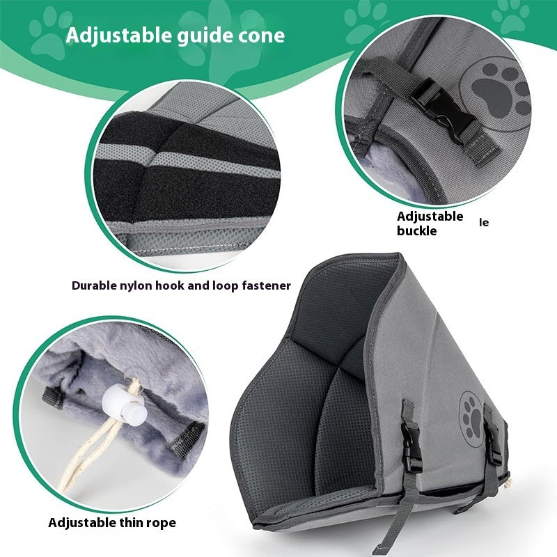 KFX-8235197 Pet Sterilization Adjustable Collar with Anti-Bite Ring, Double Layer, Casual Style, Polyester Material