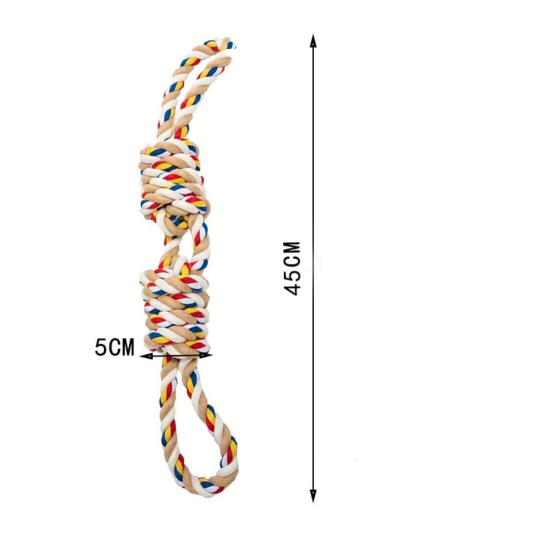 KFX-8272701 Large Rope Knot Toy for Dogs and Cats - Teeth Grinding and Boredom Relief Chew Toy for Interactive Play