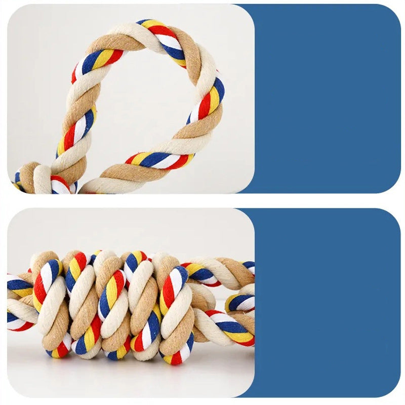 KFX-8272701 Large Rope Knot Toy for Dogs and Cats - Teeth Grinding and Boredom Relief Chew Toy for Interactive Play