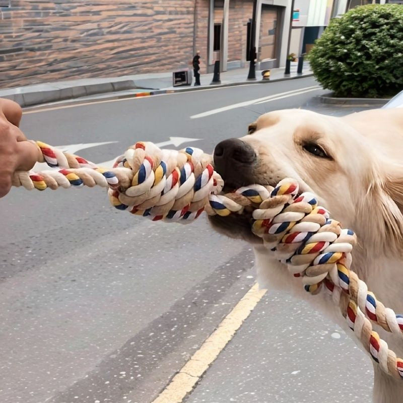 KFX-8272701 Large Rope Knot Toy for Dogs and Cats - Teeth Grinding and Boredom Relief Chew Toy for Interactive Play