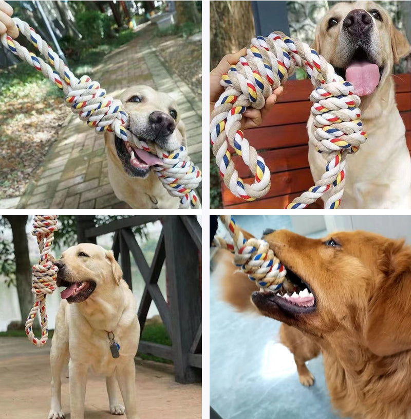 KFX-8272701 Large Rope Knot Toy for Dogs and Cats - Teeth Grinding and Boredom Relief Chew Toy for Interactive Play