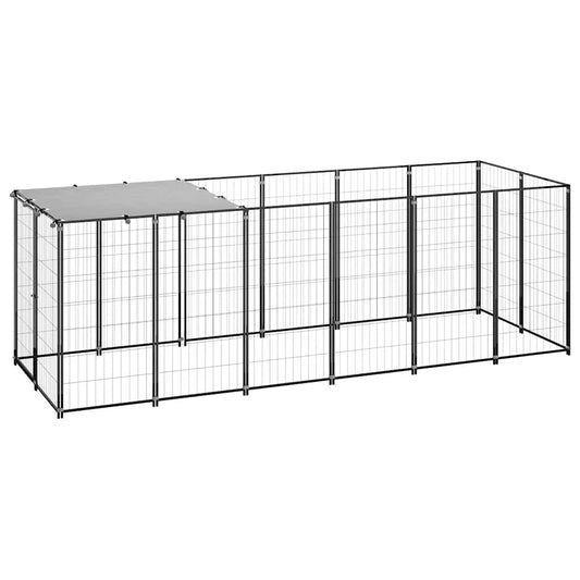 KFX-8284861 Spacious Outdoor Dog Kennel with Steel Mesh Walls and UV-Resistant Roof