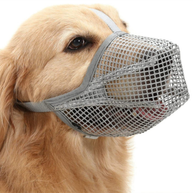 KFX-8333501 Fashionable Dog Mouth Cover Mask for Small to Extra Large Breeds - Available in Black and Gray