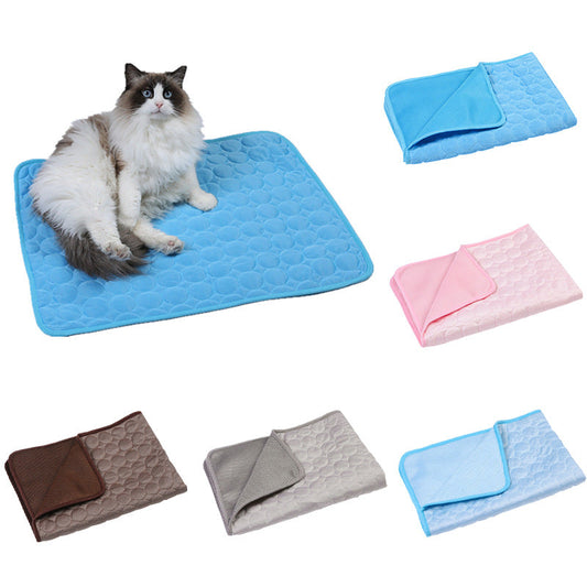 KFX-8379965 Cooling Pet Sleeping Mat Made of Ice Silk and Mesh for Hot Weather