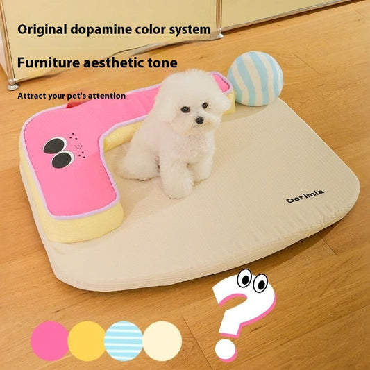 KFX-8441917 Waterproof Removable Washable Dog Sofa in Blue & Pink - Four Seasons Design, Various Sizes Available