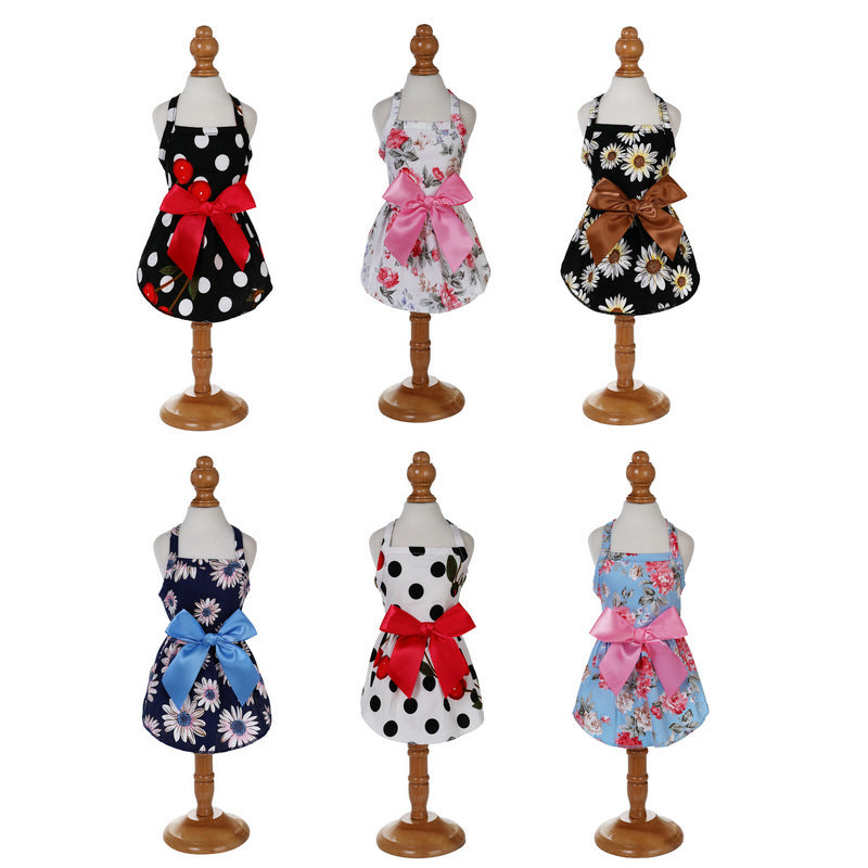KFX-8456765 Charming Princess Summer Dress for Pets in Various Floral and Polka Dot Designs