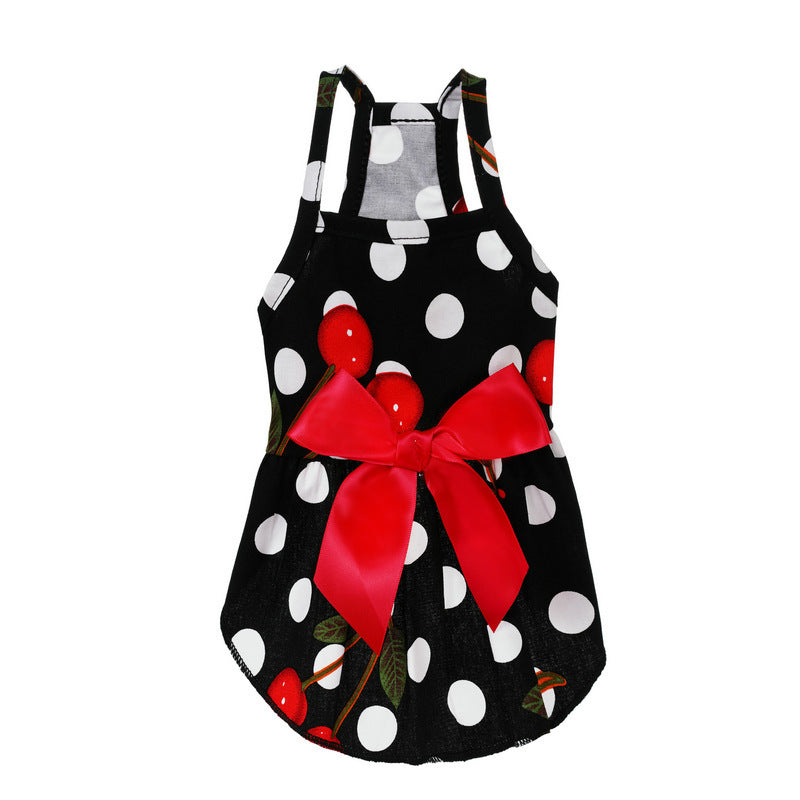 KFX-8456765 Charming Princess Summer Dress for Pets in Various Floral and Polka Dot Designs