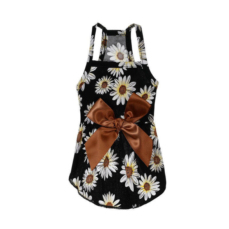 KFX-8456765 Charming Princess Summer Dress for Pets in Various Floral and Polka Dot Designs