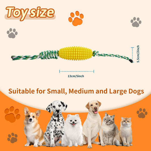 KFX-8510653 Interactive Zigzag Puppy Toothbrush Chew Toy for Dogs - Dental Cleaning & Anxiety Relief
