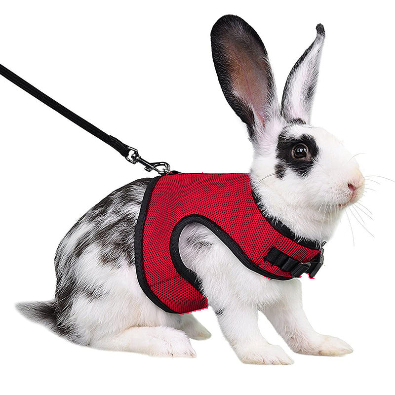KFX-8577341 Mini Pet Traction Vest for Guinea Pigs and Rabbits - Mesh Chest Strap in Various Colors