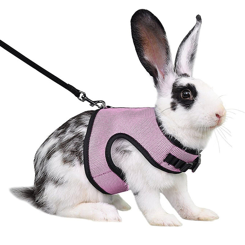KFX-8577341 Mini Pet Traction Vest for Guinea Pigs and Rabbits - Mesh Chest Strap in Various Colors