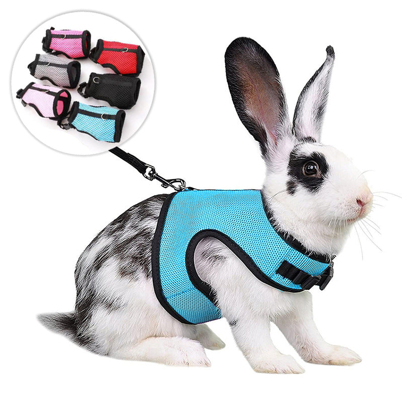 KFX-8577341 Mini Pet Traction Vest for Guinea Pigs and Rabbits - Mesh Chest Strap in Various Colors