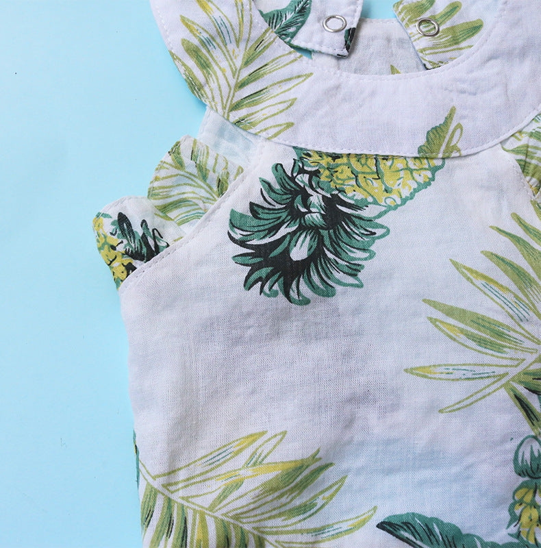 KFX-8587837 Cotton Princess Dress in White and Yellow - Hiromi Style Skirt with Sizes XS to XL