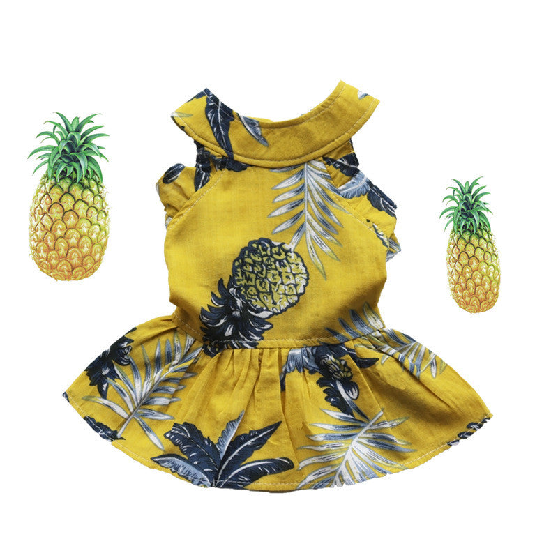 KFX-8587837 Cotton Princess Dress in White and Yellow - Hiromi Style Skirt with Sizes XS to XL