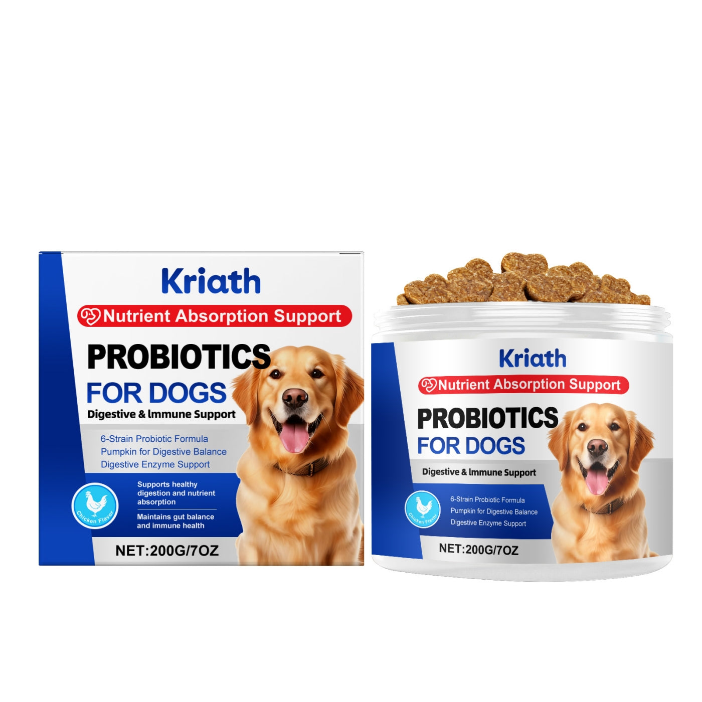 KFX-8646077 Probiotic Chews for Dogs with Pumpkin and Papaya Extracts for Digestive Health