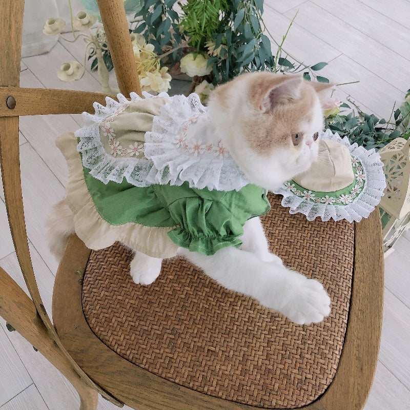 KFX-8653373 Lolita Style Dog and Cat Outfit with Matching Hat - Size Options Available