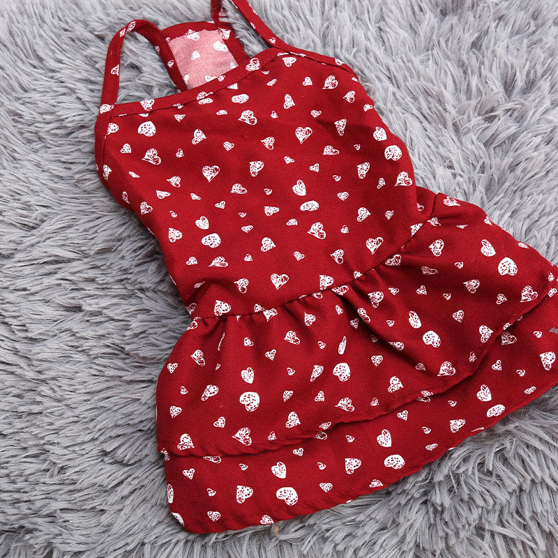 KFX-8718909 Breathable Polyester Skirt for Small Dogs and Cats - Floral and Heart Prints Available