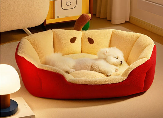 KFX-8736829 Cozy All-Season Teddy Dog Bed & Cat Den with Warm Insulation for Autumn & Winter - Small, Medium, Large Sizes Available