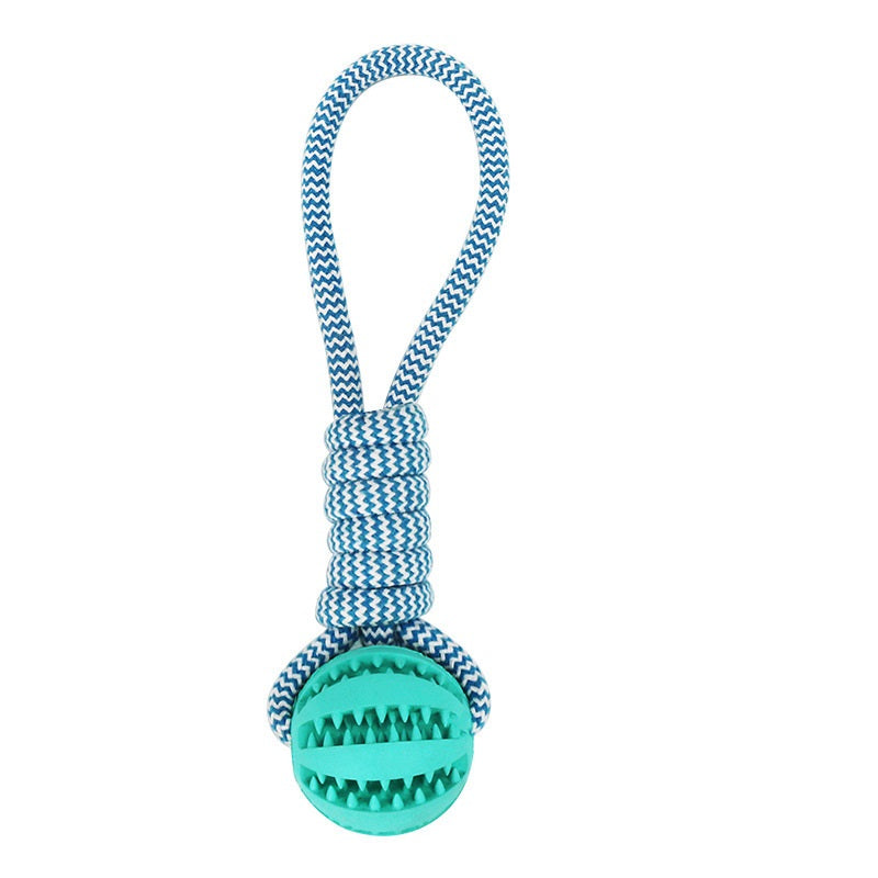 KFX-8772797 Durable Interactive Dog Toy with Treat Ball and Cotton Rope for Chewing and Dental Health